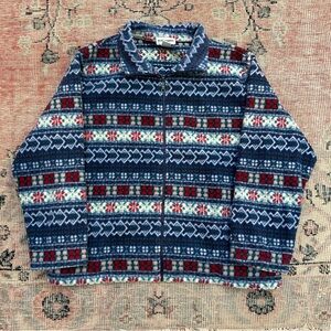 Alfred Dunner Blue and Red Patterned Fleece